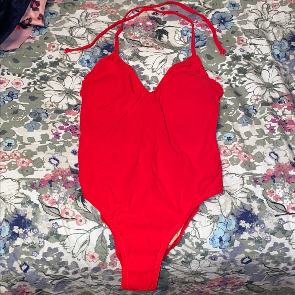 Red One piece bathing suit